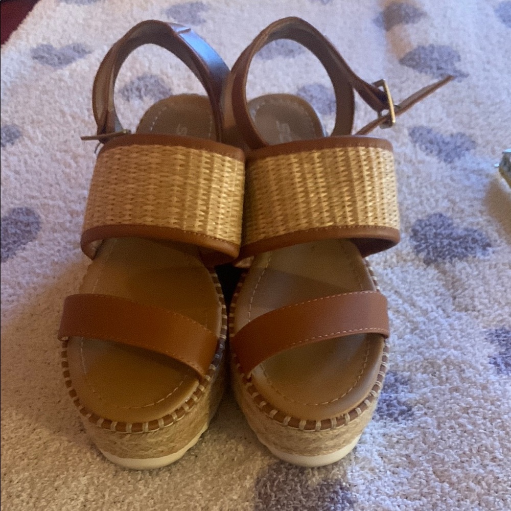 Brown Woven Strap Sandals